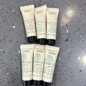 Lot of 6~Aveda Rosemary Mint(3)Purifying Shampoo(3)Weightless Conditioner 0.34oz